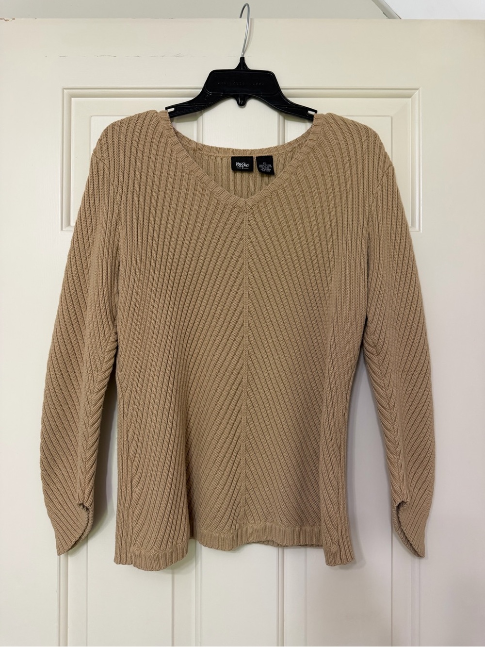 Mossimo Supply Co. Ribbed V-Neck Sweater in Taupe